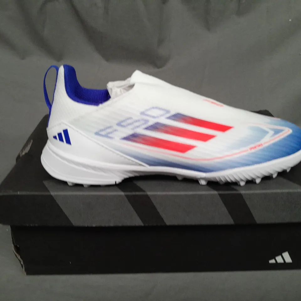 BOXED PAIR OF ADIDAS F50 TRAINERS SIZE 2