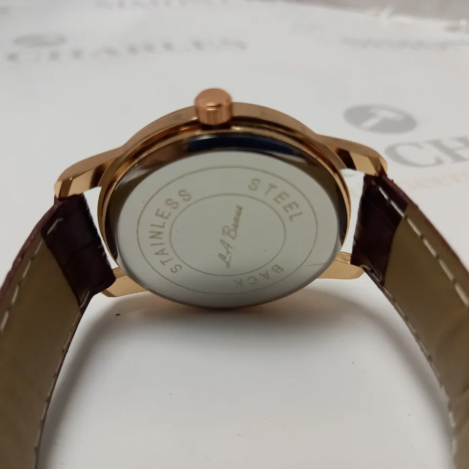 LA BANUS CHRONOGRAPH MOVEMENT LEATHER STRAP WRISTWATCH 