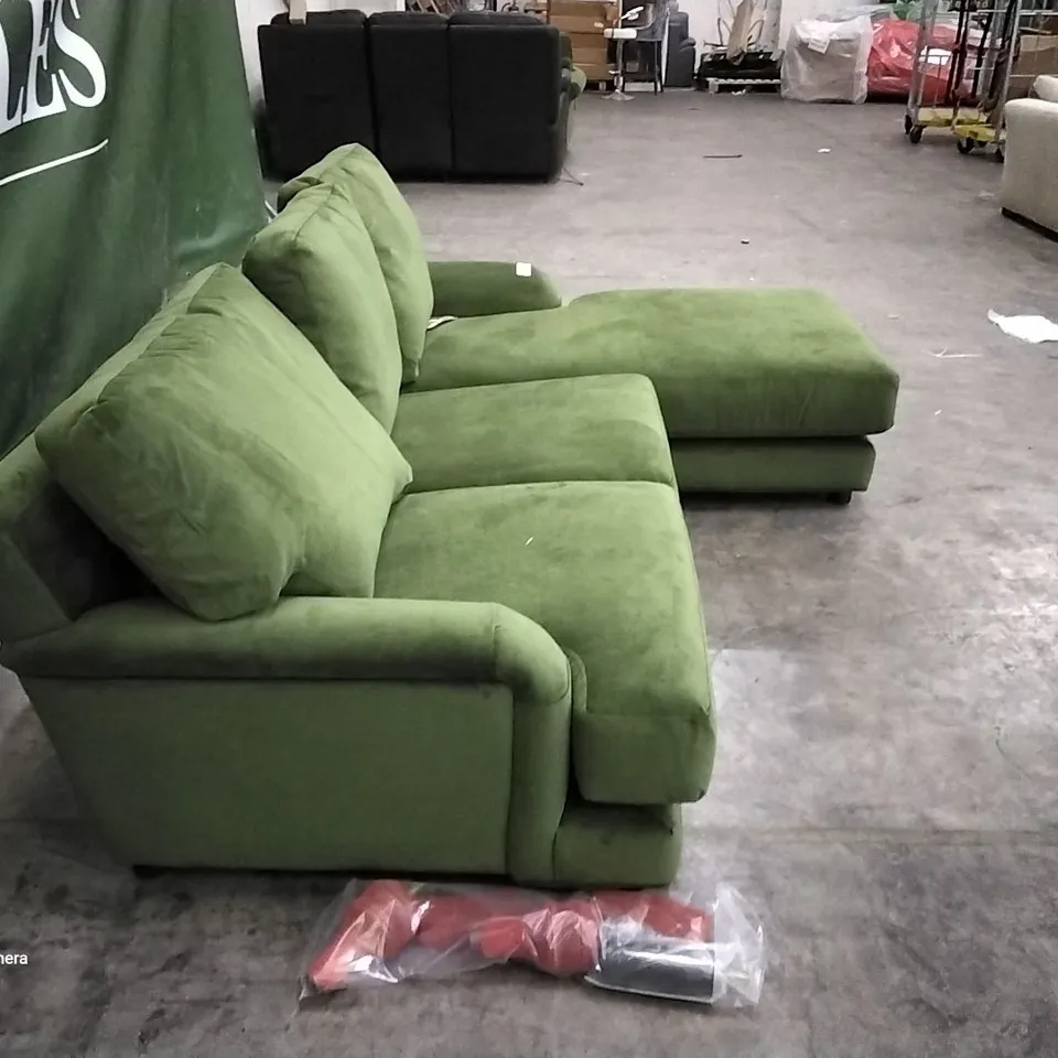 QUALITY BRITISH MANUFACTURED DESIGNER THE LOUNGE CO. ROSE RIGHT HAND CHAISE END WOO160 WOODLAND MOSS /VSW/FM
