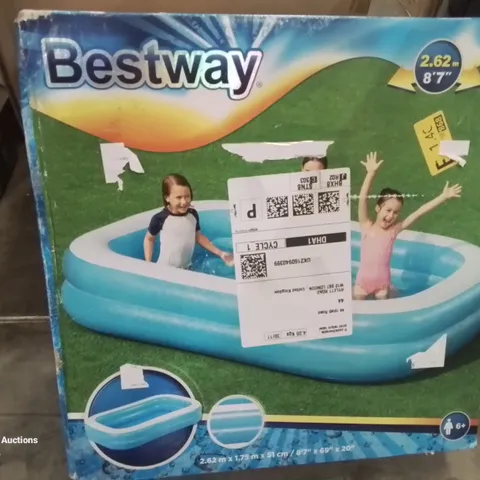 BOXED BESTWAY INFLATABLE POOL 2.62M X 1.75M X 51CM