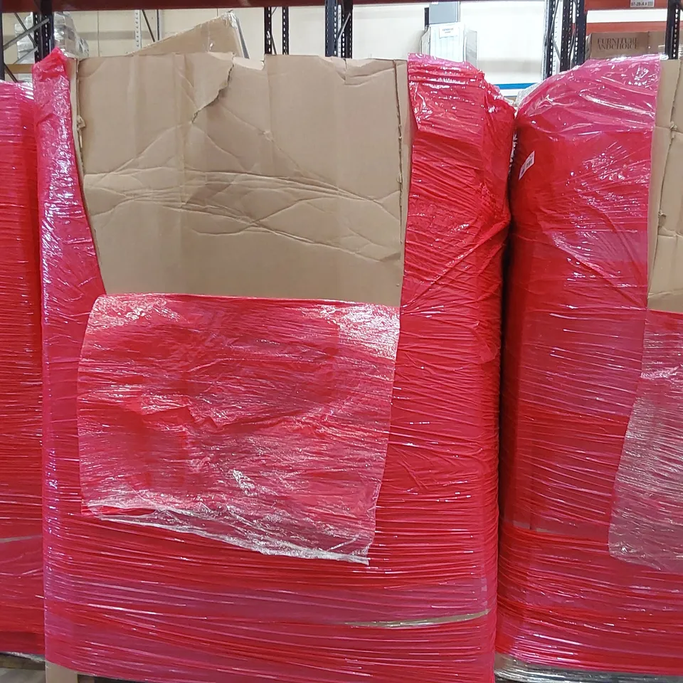 PALLET OF ASSORTED CONSUMER PRODUCTS TO INCLUDE: CEILING FAN LIGHT, ROUND SIDE TABLE, DRYWALL SANDER, ELECTRIC WEED SWEEPER, STAINLESS STEEL SENSOR BIN, LED MIRROR LIGHT ECT