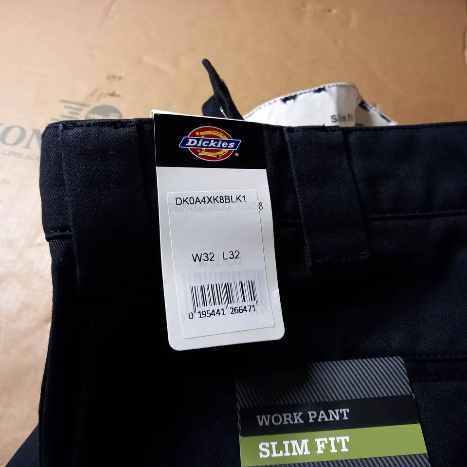 DICKIES BLACK WORK TROUSERS - SIZE W32 L32