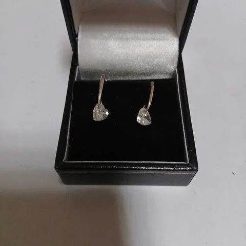  DIAMONIQUE 1.5CT FLOATING HEART DROP EARRINGS STERLING SILVER