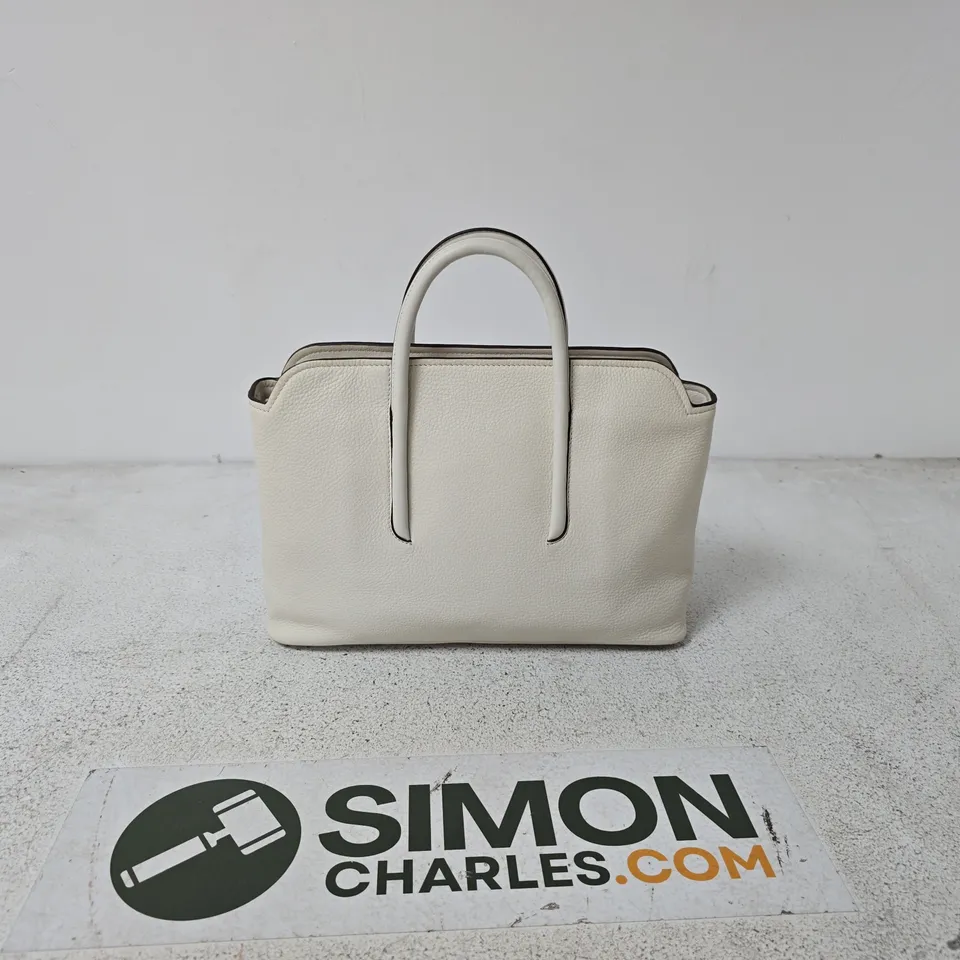 RADLEY CREAM LEATHER HANDBAG WITH TOP HANDLES