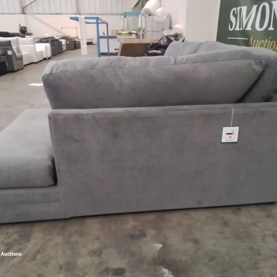 DESIGNER CHAUDRI 2-PIECE UPHOLSTERED CORNER SOFA GREY