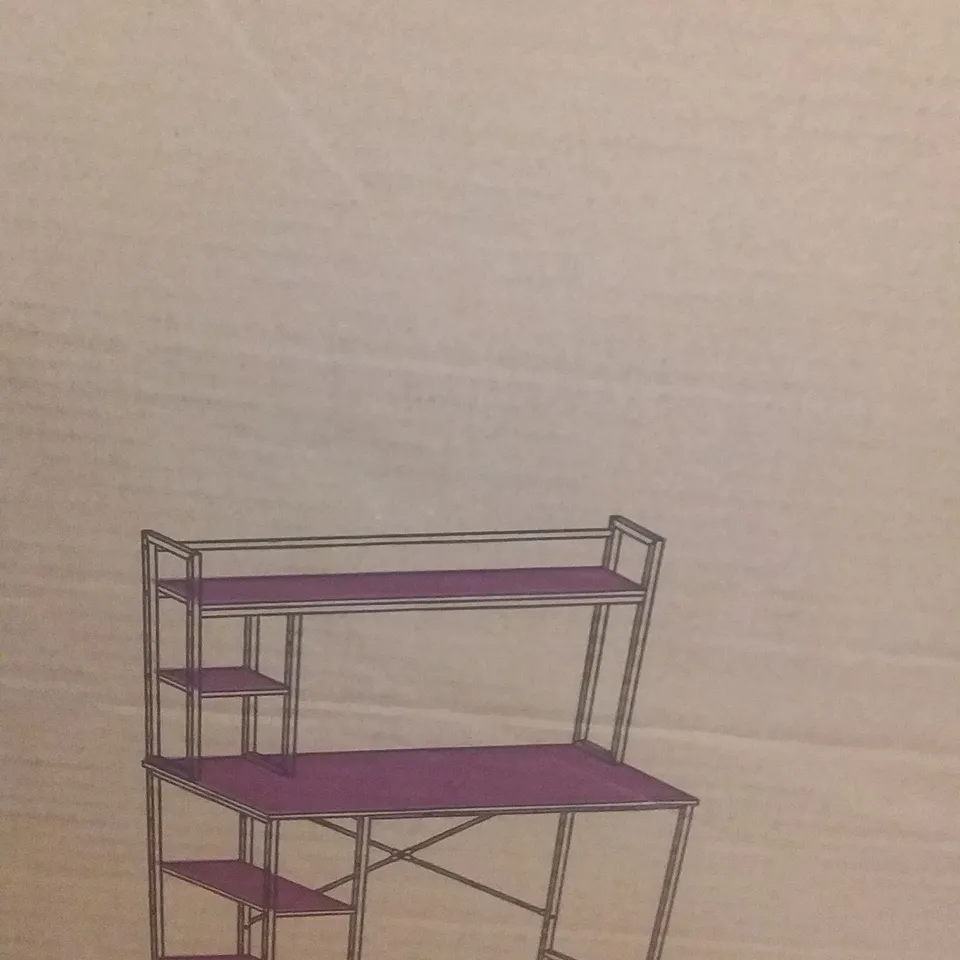 BOXED PLATFORM DESK - DARK WOOD GRAIN 