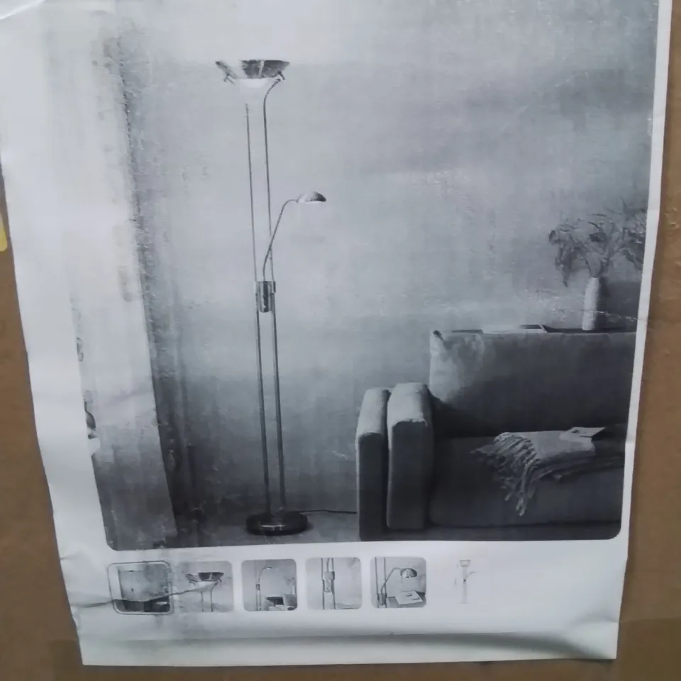 BOXED FLOOR LAMP SATIN BRASS 