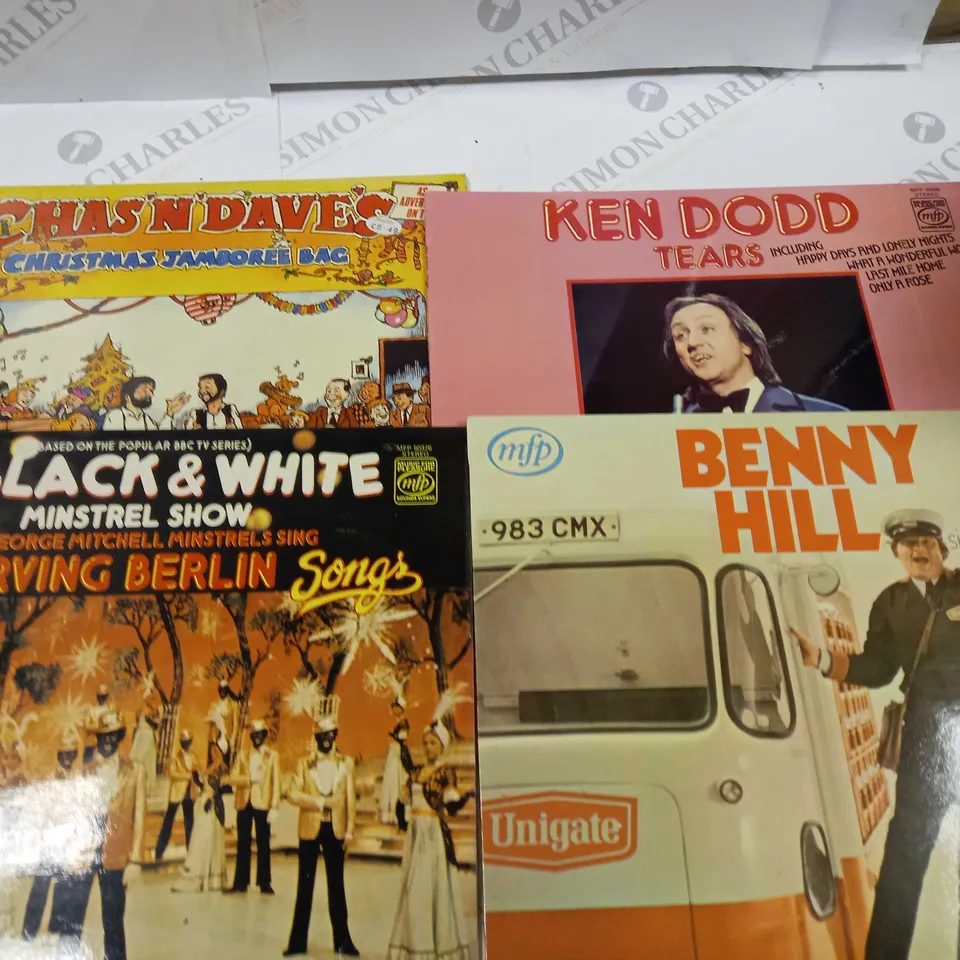 LOT OF 10 ASSORTED VINYL RECORDS TO INCLUDE GREASE SOUNDTRACK, WAVES OF DISTORTION AND KEN DODD