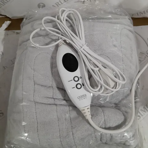 BOXED COZEE HOME VELVETSOFT HEATED THROW IN LIGHT GREY