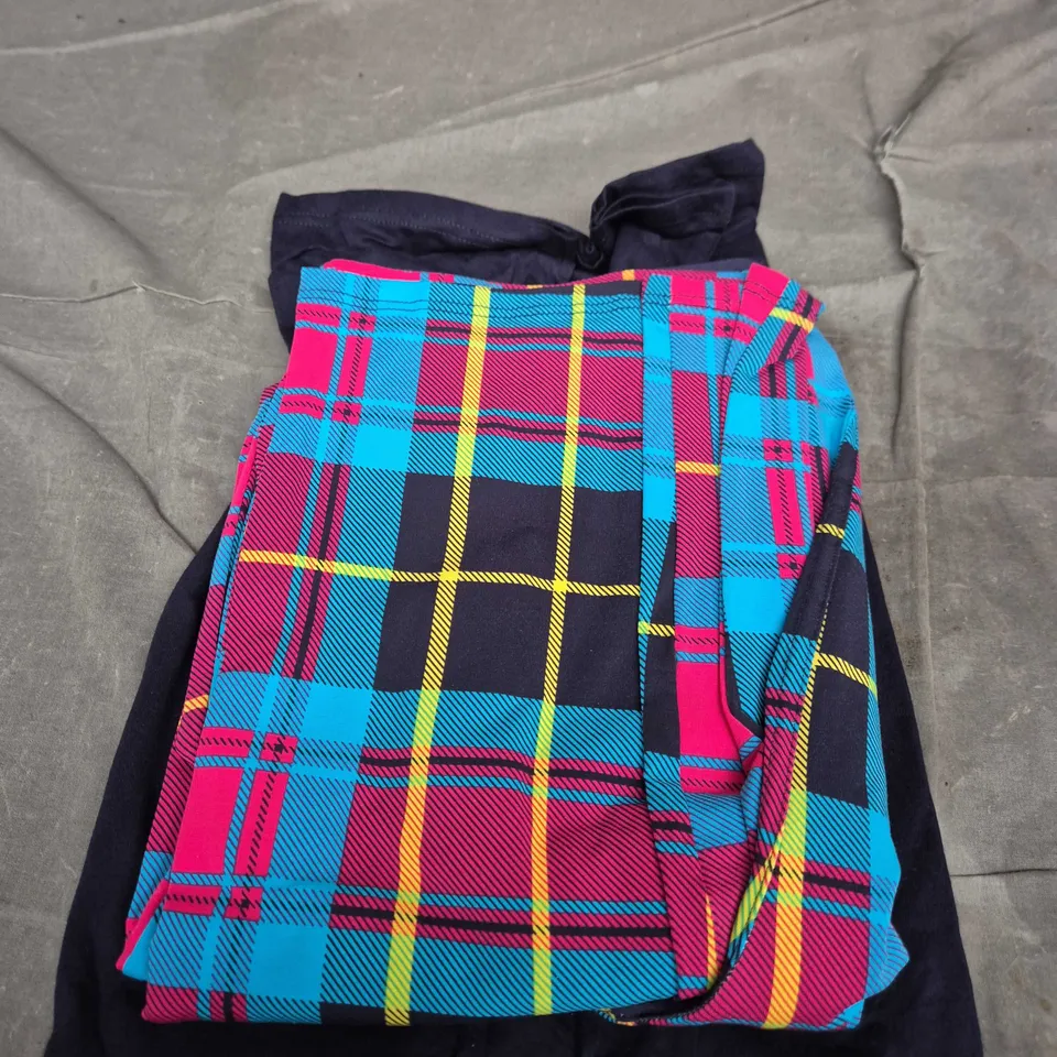 ODDBALLS PYJAMAS NAVY TARTAN PRINT SIZE XL