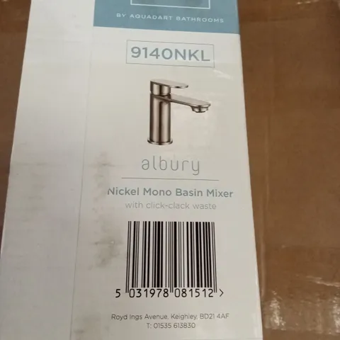 BOXED NIAGARA ALBURY NICKEL MONO BASIN MIXER + CLICK-CLACK WASTE