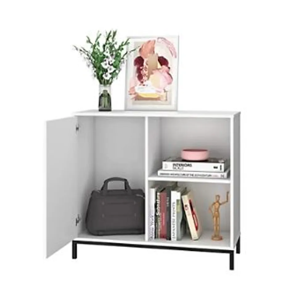 BRAND NEW BOXED OUT & OUT VOLA WHITE 90CM SIDEBOARD WITH 1 DOOR