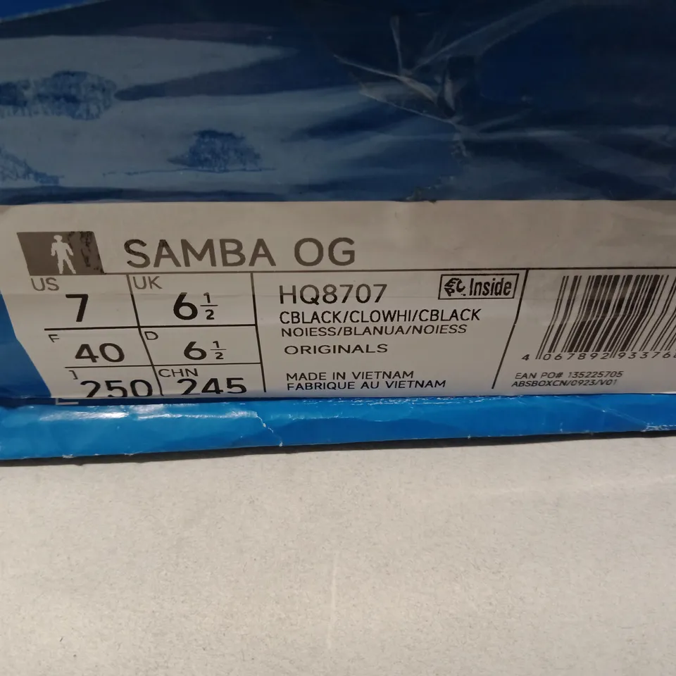 BOXED ADIDAS SAMBA OG TRAINERS – GREY/WHITE, UK 6.5 (US 7) – ORIGINALS