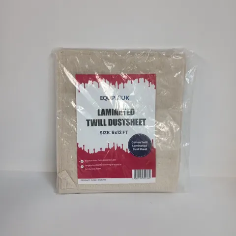 LOT OF 6 PACKS OF LAMINATED TWILL DUSTSHEETS - ALL SIZE 6X12 FT