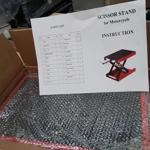 BOXED SCISSOR STAND FOR MOTORCYCLES 