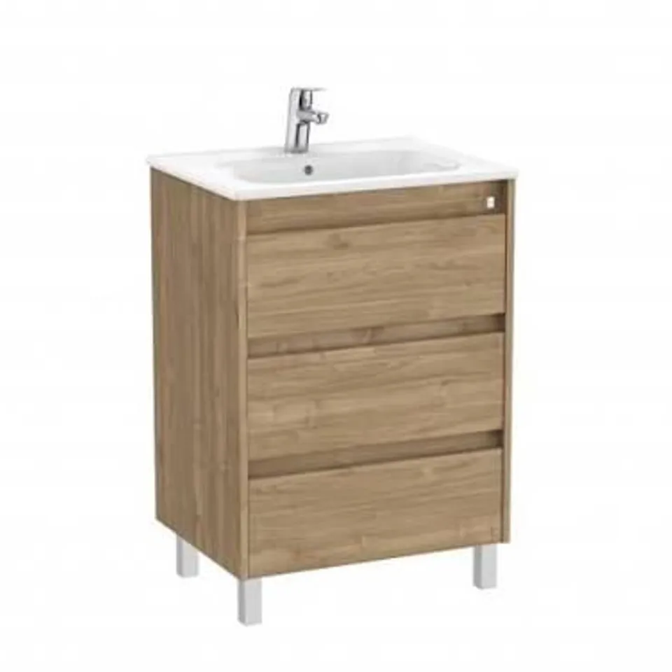 BRAND NEW BOXED ROCA TENET 60CM VANITY UNIT 3 DRAWER - WALNUT