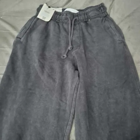 Bershka Men's Drawstring Joggers – Dark Grey, Size S