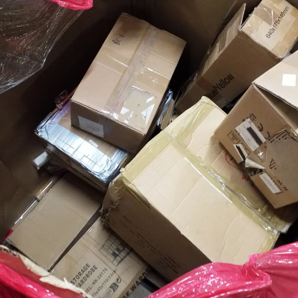 PALLET OF ASSORTED PRODUCTS INCLUDING PRESSURE WASHER, COFFEE TABLE, AIR COOLER, MANHOLE COVER, 2300M TILE CUTTER 