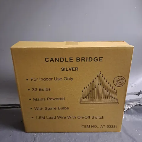 BOXED SILVER CANDLE BRIDGE 