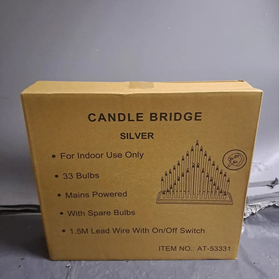 BOXED SILVER CANDLE BRIDGE 