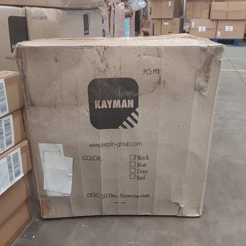 BOXED KAYMAN 20 TILES EXERCISE MATS - BLACK 