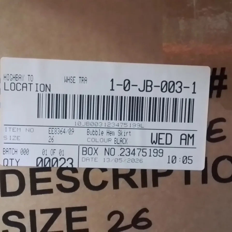 BOXED BRAND NEW APPROXIMATELY 23 JD WILLIAMS BUBBLE HEM SKIRT BLACK SIZE 26