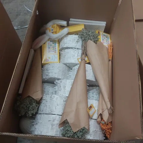 BOX CONTAINING A LARGE QUANTITY OF ASSORTED EASTER PRODUCTS