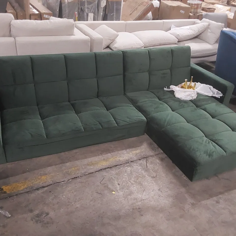 QUALITY DESIGNER SHIFLET UPHOLSTERED CORNER SOFA BED