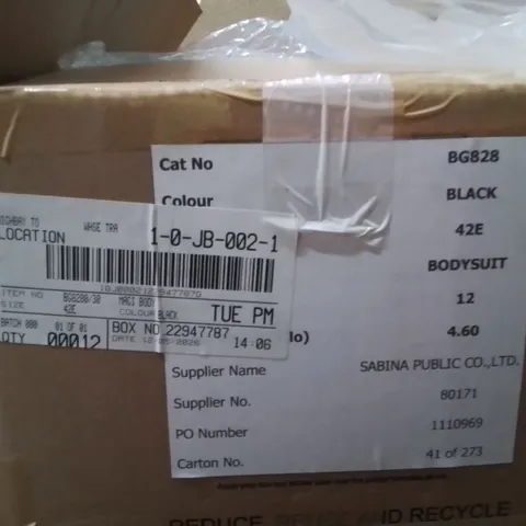 BOXED BRAND NEW APPROXIMATELY 12 SIMPLY BE BODYSUIT BLACK 42E