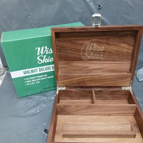 BOXED WISE SKIES WALNUT DELUXE ROLLING BOX 