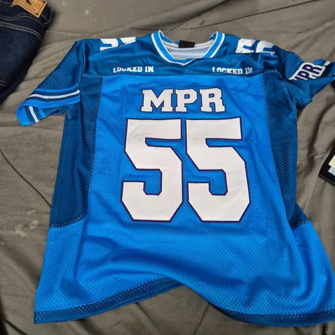 MPR BLUE FOOTBALL JERSEY – NUMBER 55, MEDIUM