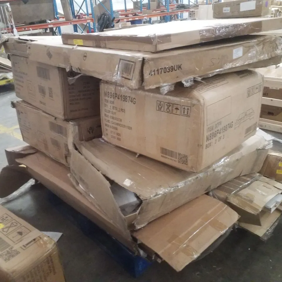 PALLET CONTAINING ASSORTED FLATPACK FURNITURE PARTS 