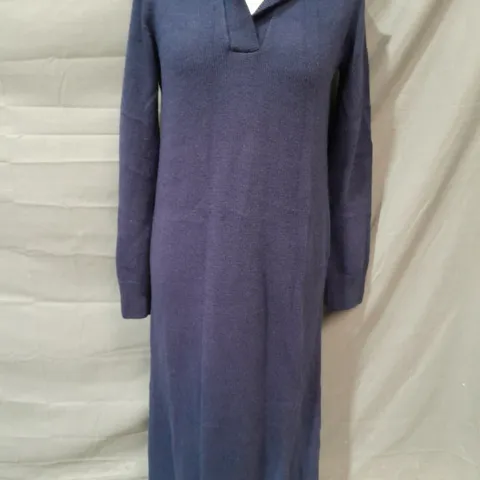H&M NAVY COLLARED DRESS - EUR XS