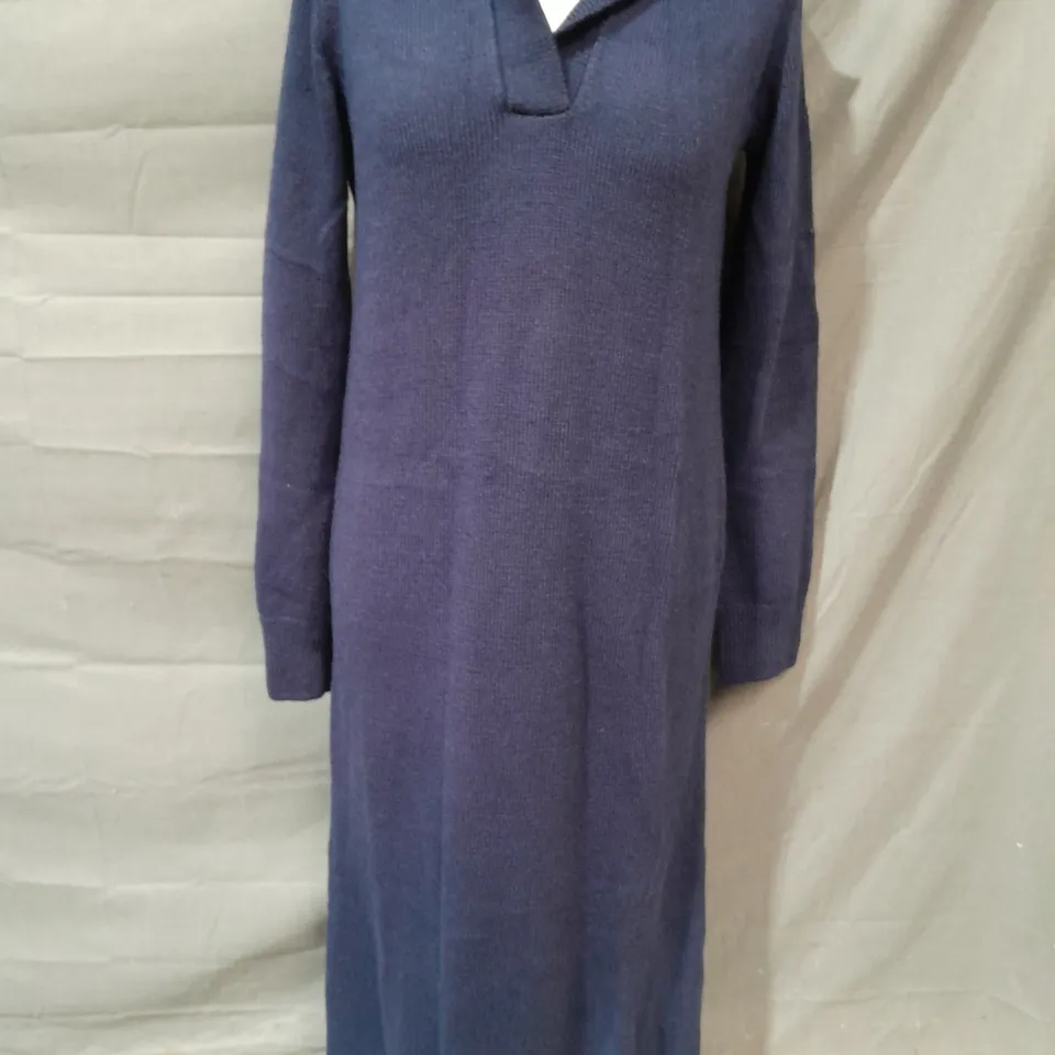 H&M NAVY COLLARED DRESS - EUR XS