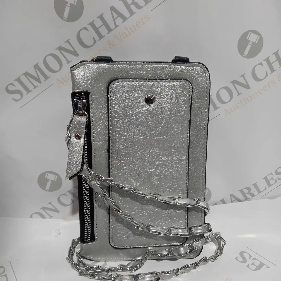 FRANK USHER CROSS BODY PHONE POUCH - SILVER