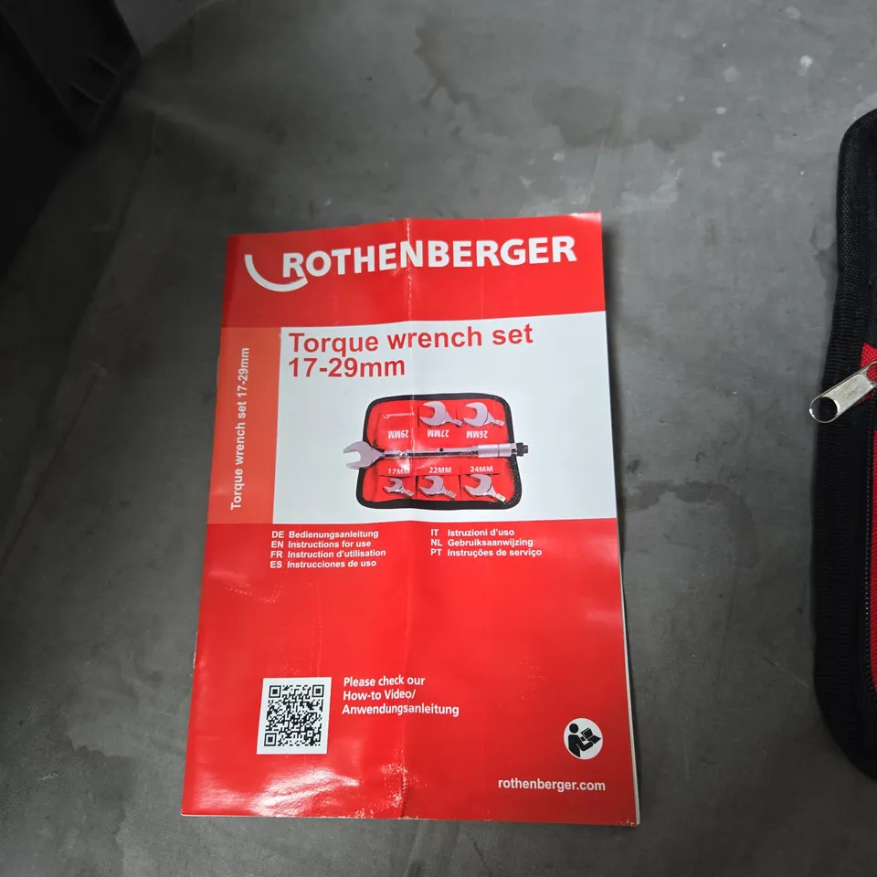 ROTHENBERGER TORQUE WRENCH SET 17–29MM – RED CARRY CASE