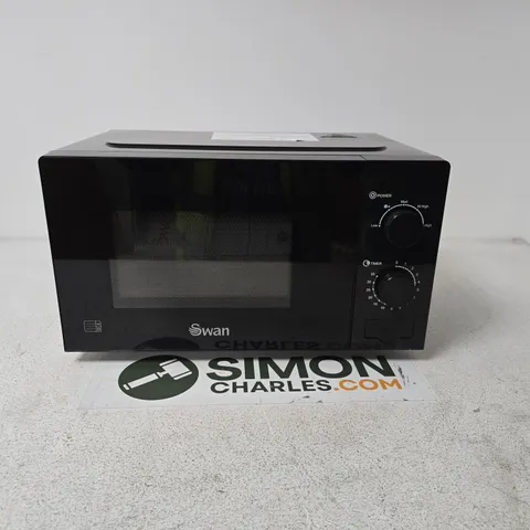 SWAN 20L 700W MANUAL MICROWAVE - BLACK - COLLECTION ONLY 