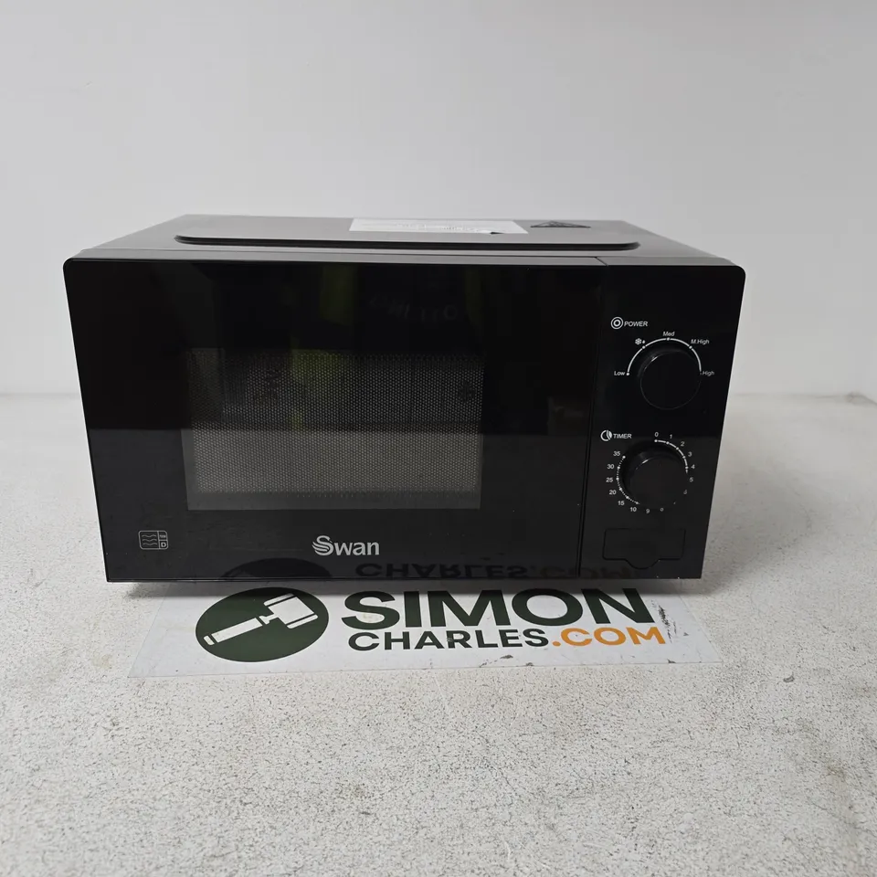 SWAN 20L 700W MANUAL MICROWAVE - BLACK - COLLECTION ONLY