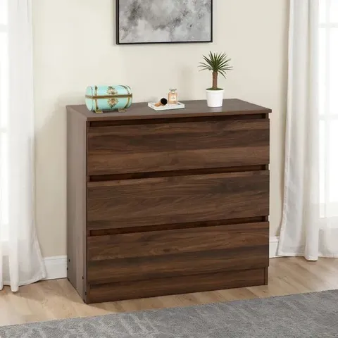 BOXED MALVERN 3 DRAWER CHEST - WALNUT