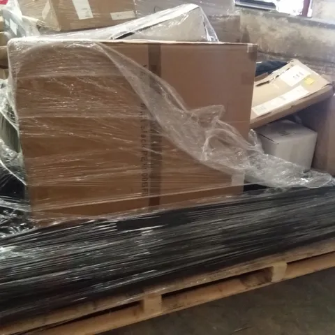 PALLET OF ASSORTED HOUSEHOLD GOODS AND PRODUCTS TO INCLUDE;SOFA,BATH SHOWER MIXER,BATH FILLER TAP, TOILET SEAT