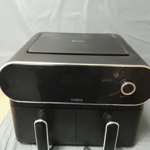 TOWER 10.4L VORTX DUAL BASKET AIR FRYER IN BLACK - COLECTION ONLY