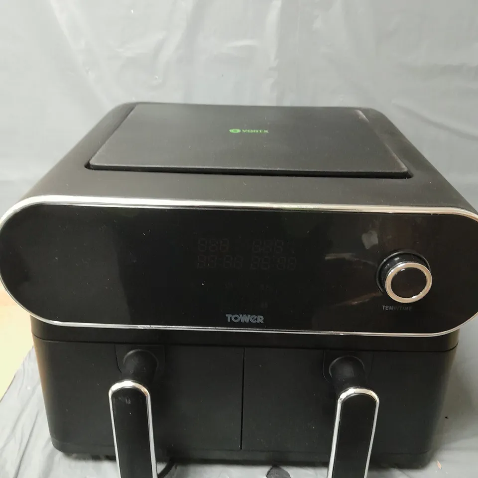TOWER 10.4L VORTX DUAL BASKET AIR FRYER IN BLACK - COLECTION ONLY