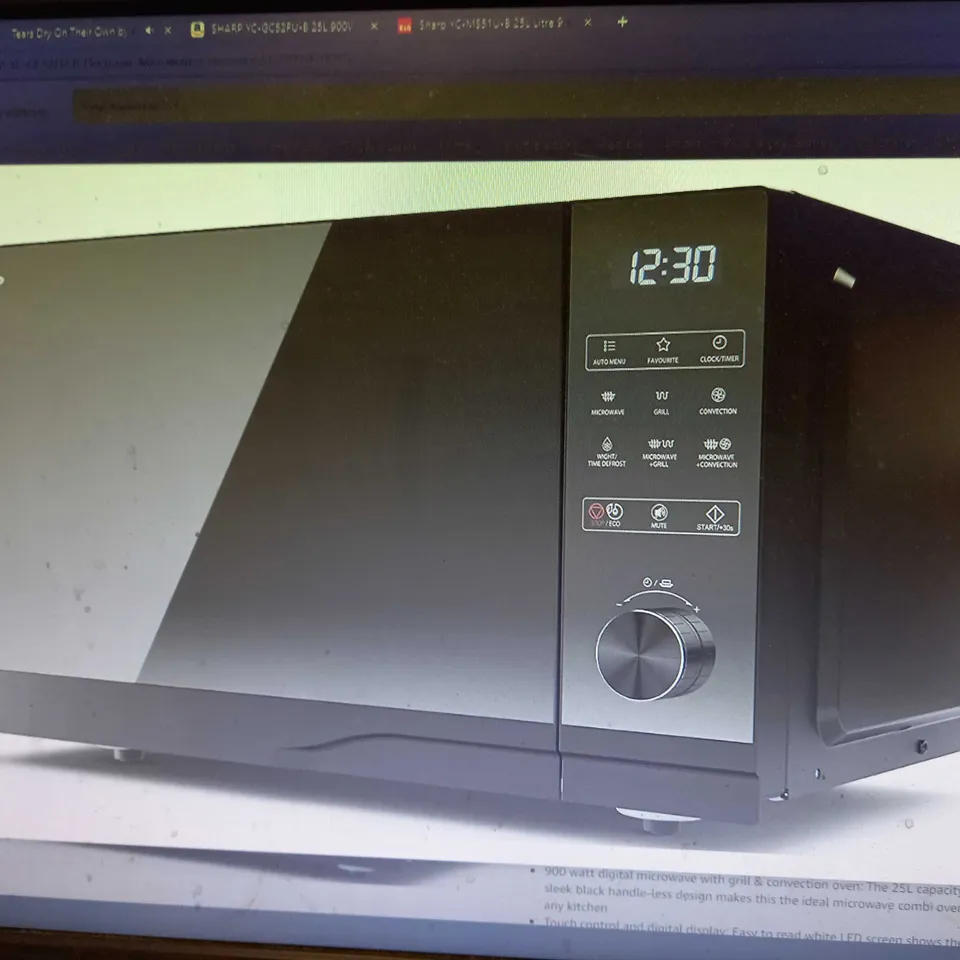 SHARP YC-GC52FU-B 25L 900W ELECTRONIC CONTROL FLATBED MICROWAVE