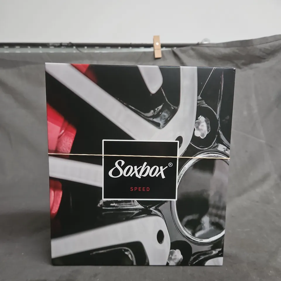 SOXBOX SPEED SOCKS – CAR-EMBROIDERED BLACK SIX-PACK