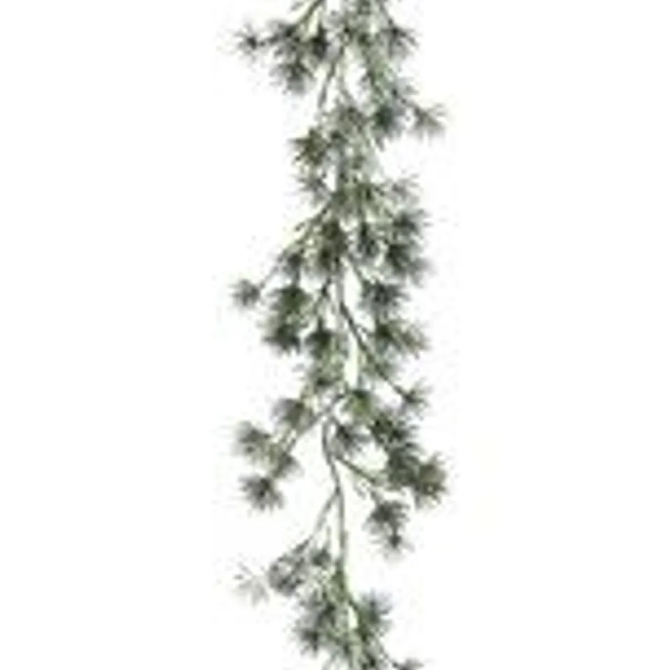 180CM GREEN AND WHITE FROSTED GARLAND
