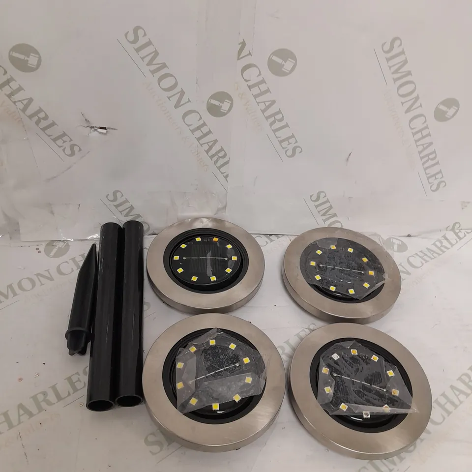 SET OF 4 BELL + HOWELL OUTDOOR STAKE SOLAR LIGHTS 8813