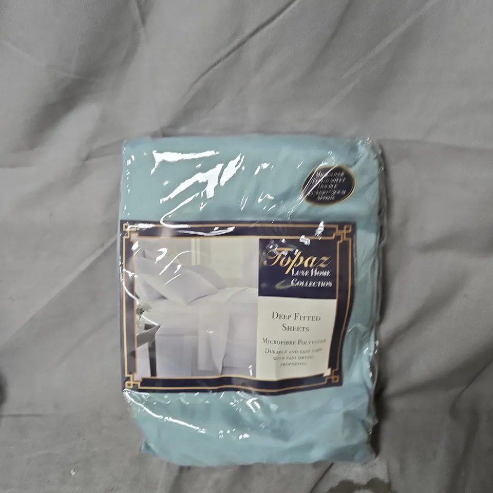 BOX OF APPROXIMATELY 20 X TOPAZ LUXE HOME COLLECTION DEEP FITTED SHEETS – MICROFIBRE POLYESTER 