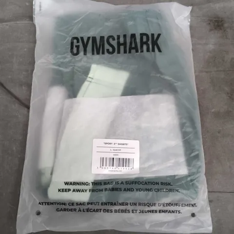 BAGGED GYMSHARK SPORT 5" SHORTS IN GREEN - LARGE