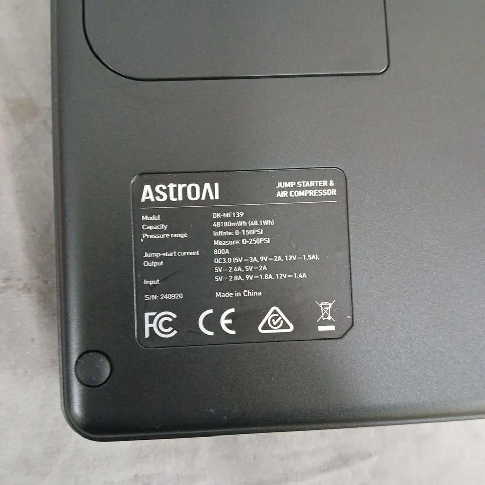 ASTROAI JUMP STARTER & AIR COMPRESSOR DK-MF139