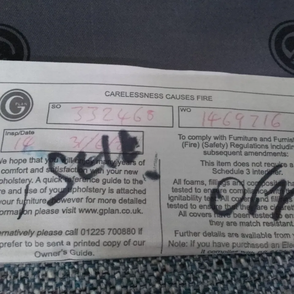 QUALITY DESIGNER G-PLAN MALVERN D 2 SEATER SOFA - DAPPLE KINGFISHER FABRIC 